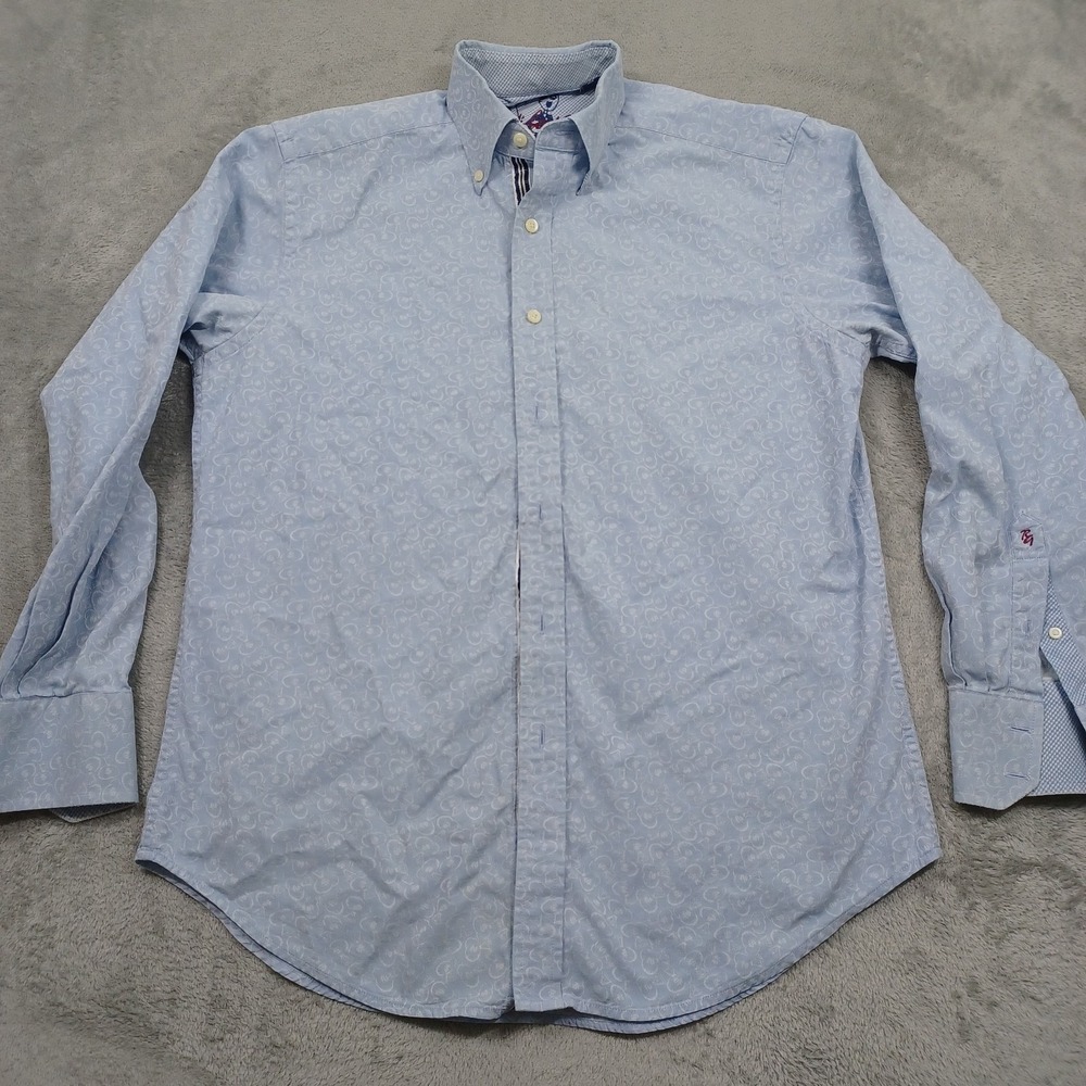 Robert Graham Shirts Mens Medium Blue Geometric Button Up Long Sleeve Preppy